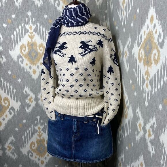 Ralph Lauren Distressed Indigo Denim Mini Skirt - Picture 5 of 16